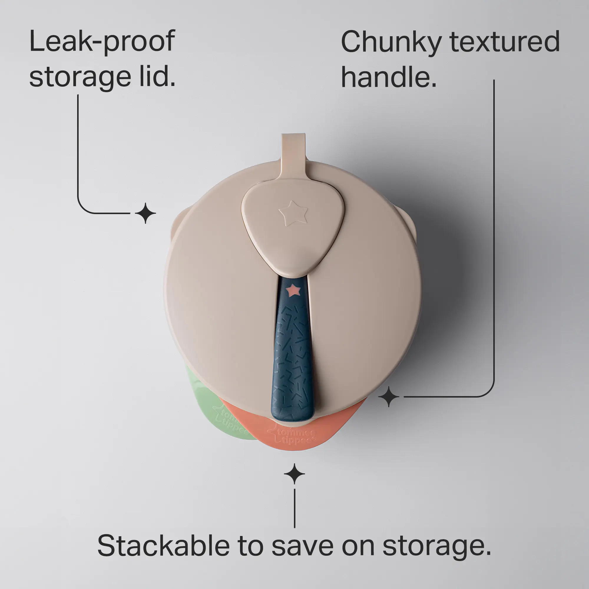 Gamelles Tommee Tippee Easy Scoop avec couvercle de voyage et cuillère