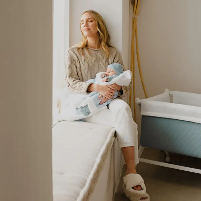 Interbaby Couverture nid d’abeille bleu pétrole