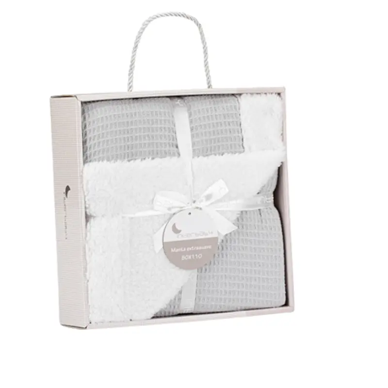 xx Interbaby Couverture nid d’abeille gris