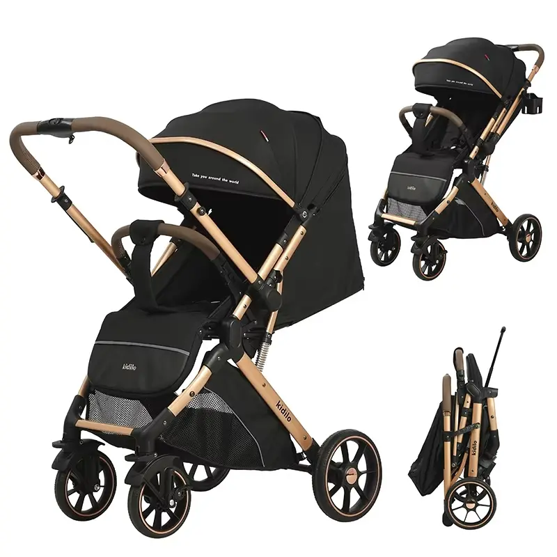 xx Kidilo 6600 Poussette Bébé Noir