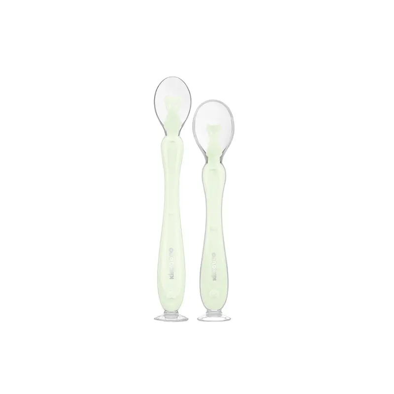 Kikkaboo Cuillères en silicone avec ventouse 2pcs Mint