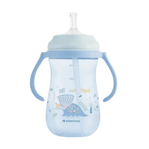 xx Kikkaboo Gobelet PP avec paille en silicone Dino World 300ml – Bleu
