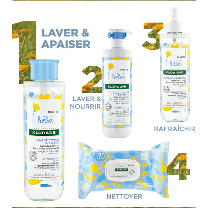 Klorane Bébé Eau fraîche parfumée au Calendula apaisant - 500ml