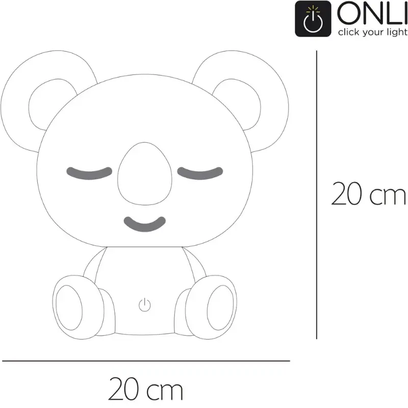 Lampe Koala LED intégrée pour enfant Gris – Onli