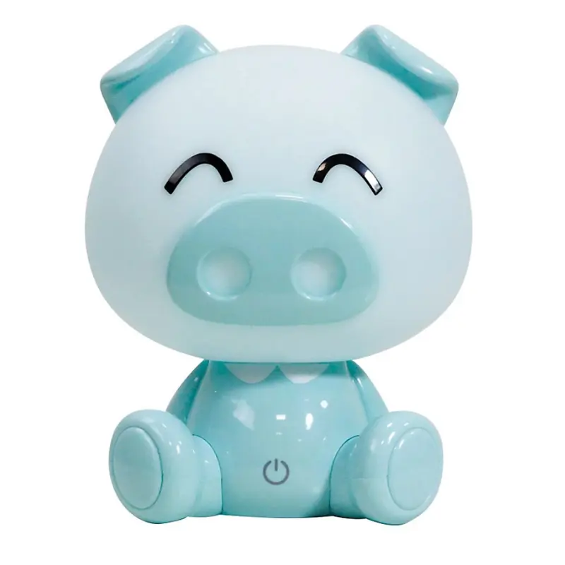 Lampe Lampe de table LED intégrée pour enfant Luminosa Piggy, bleue