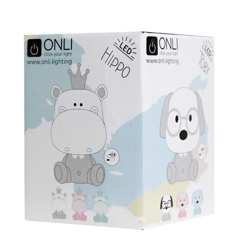 Lampe Lampe de table LED intégrée pour enfant Luminosa Piggy, bleue