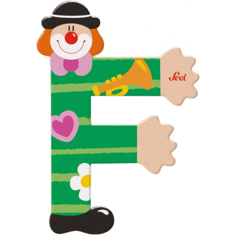Lettre en Bois Clown F Sevi