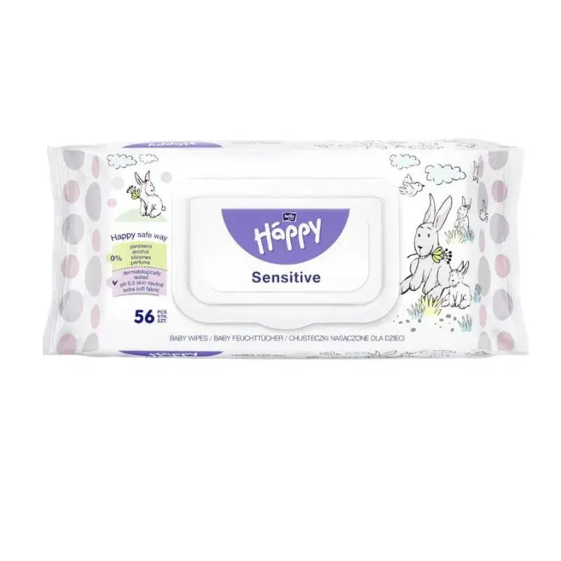 xx Lingettes Happy Humide Sensitive 56 Pièces