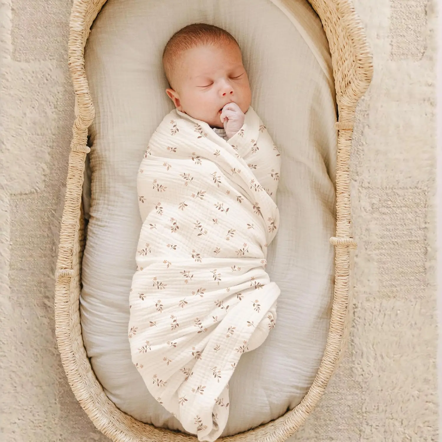 Lot de 2 Lange Bébé en Mousseline de Bambou Premium Bleu