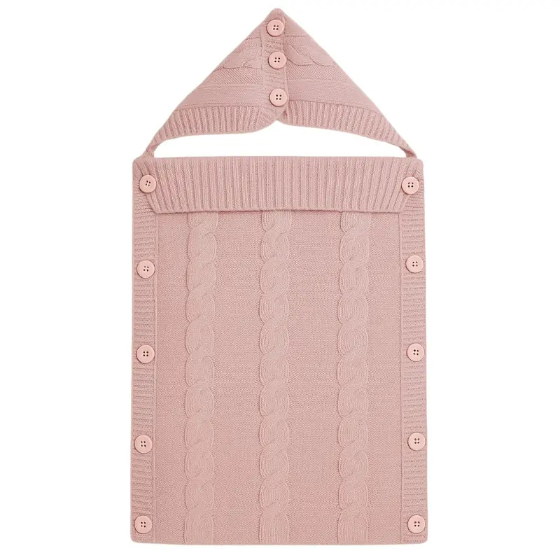 xx Nid d’ange bébé en laine naturelle – Rose poudré