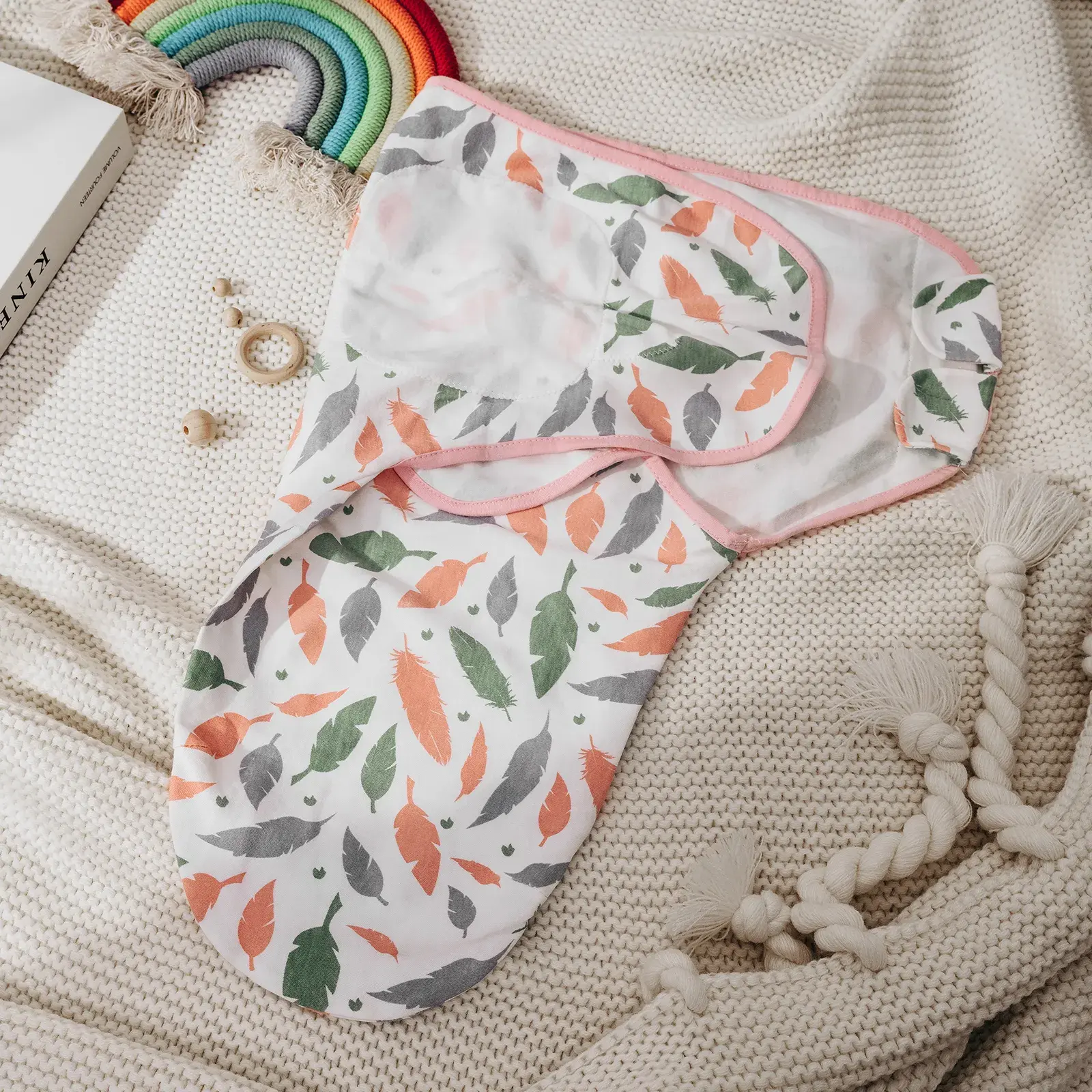 Orange Storm Lot de 3 couvertures d'emmaillotage pour bébé