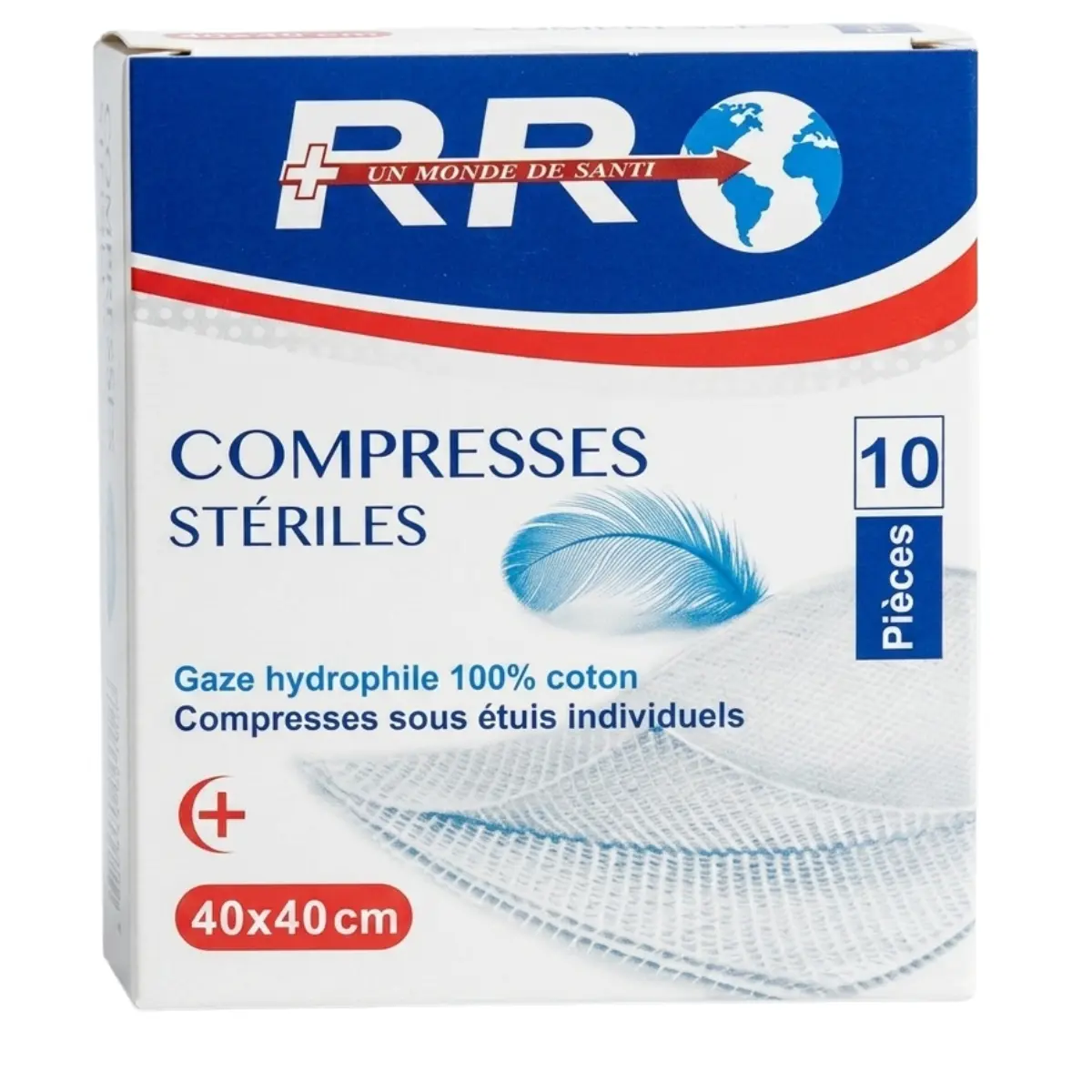 Pack compresse stérile + bonde de gaze 40cm x 40cm