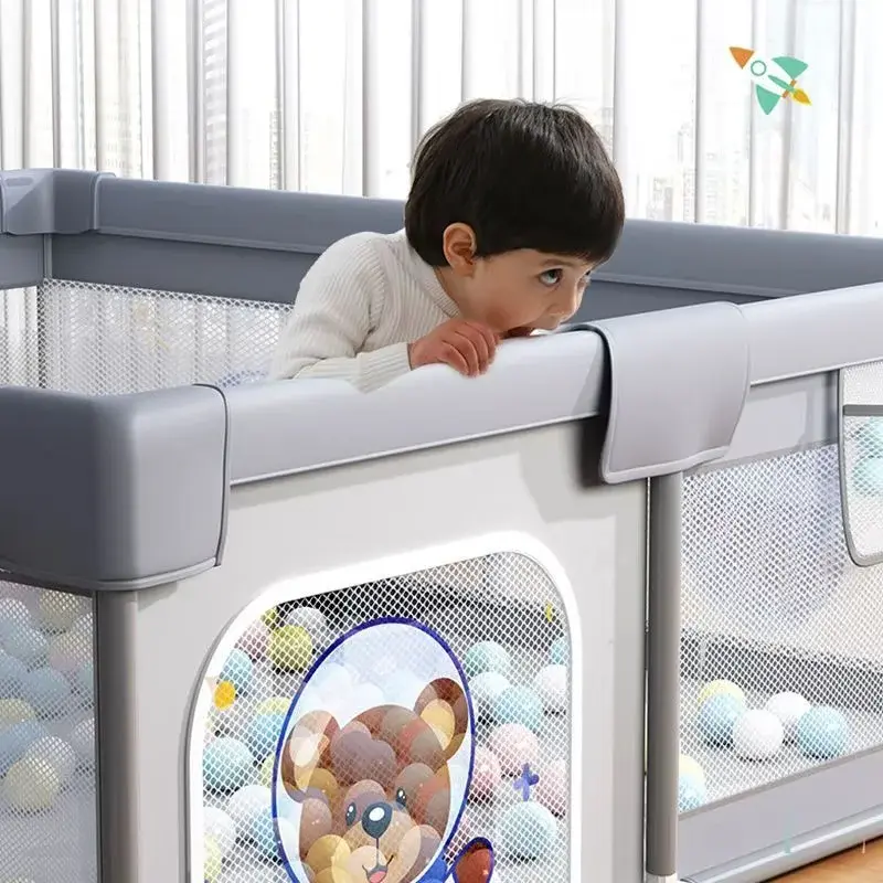 Parc de jeux bébé pliable 200cm x180 cm Beige
