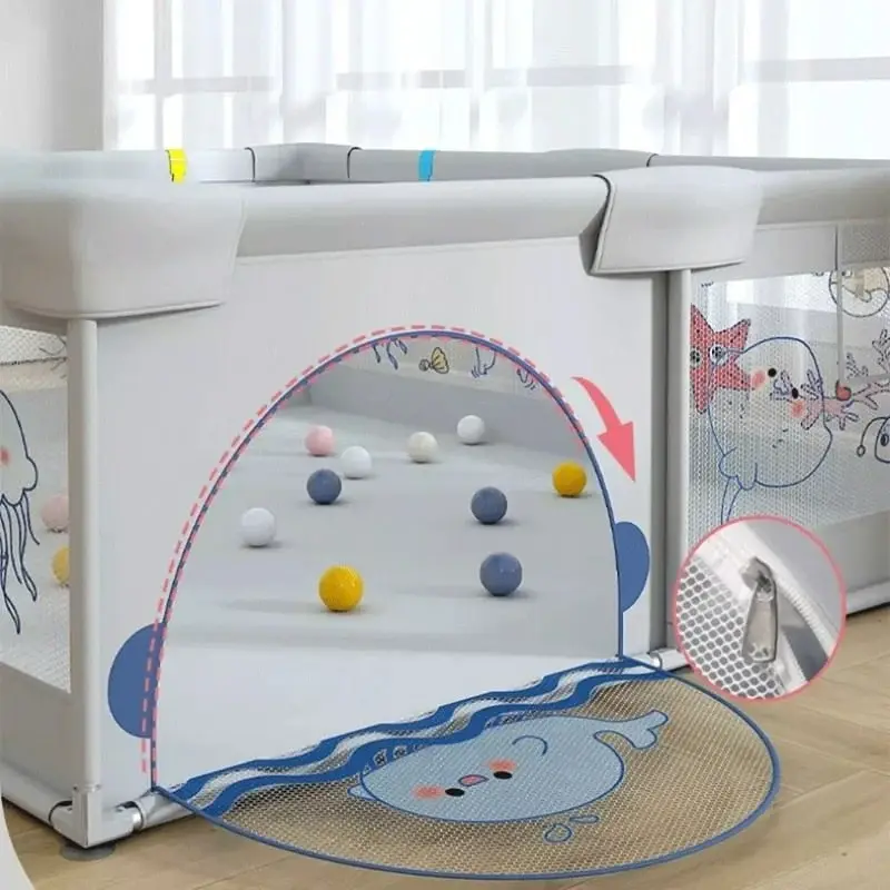 Parc de jeux bébé pliable 200cm x180 cm Gris