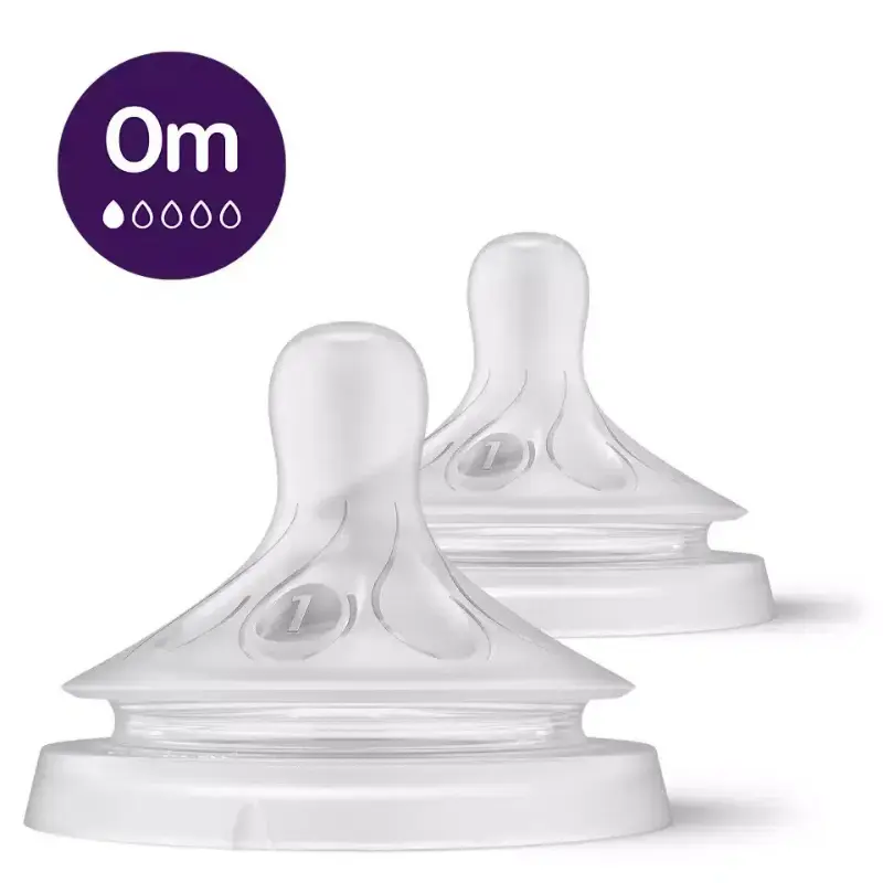xx Philips Avent Lot de 2 tétines Natural 3.0 – 0 mois débit nouveau nés