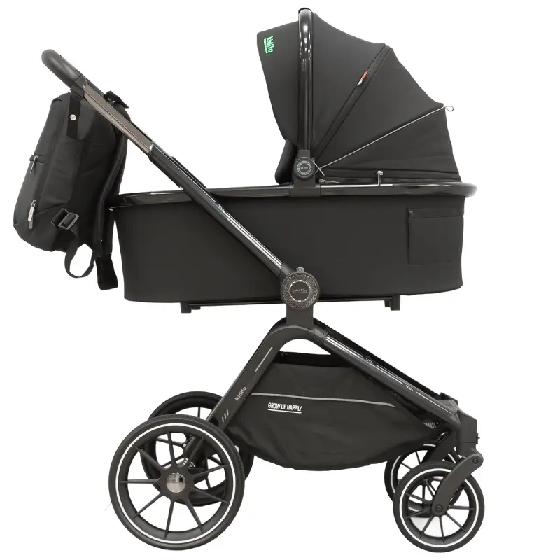Poussette 3 en 1 Kidilo – Nacelle, Siège Auto et Confort Total dès la Naissance – Noir