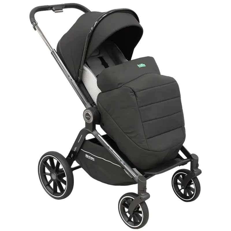 Poussette 3 en 1 Kidilo – Nacelle, Siège Auto et Confort Total dès la Naissance – Noir
