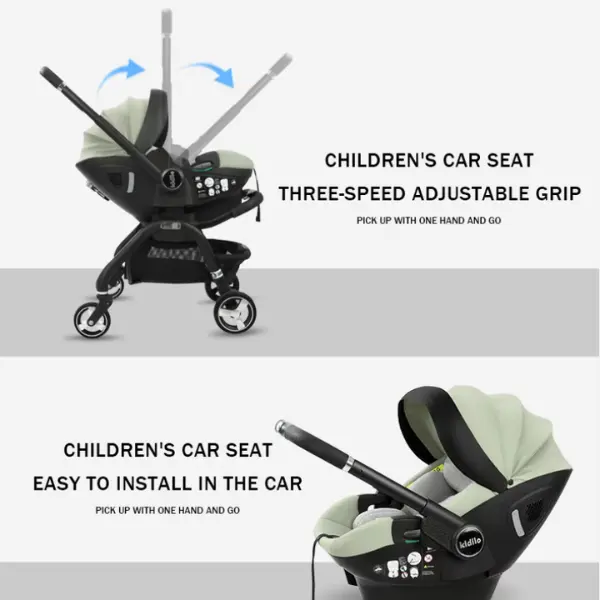 Poussette 3 en 1 Kidilo pour bébé de 0 à 3 ans avec siège auto - Bleu