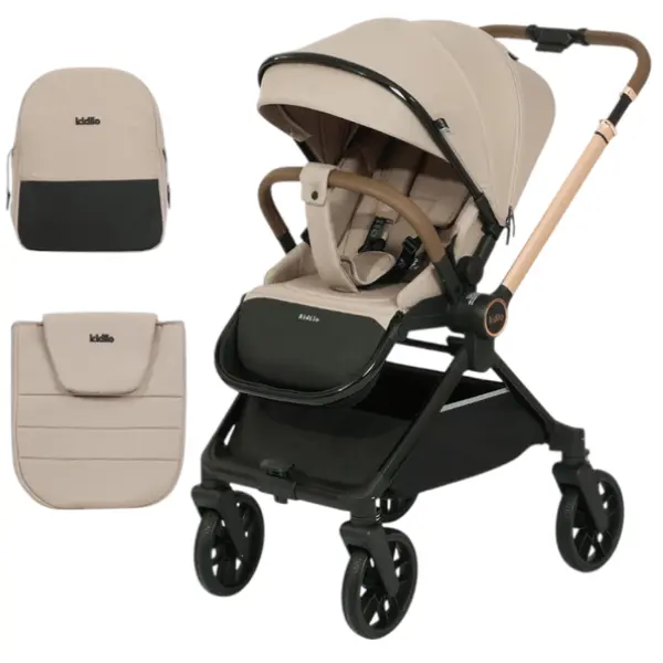 xx Poussette bébé Kidilo D900 Kaki