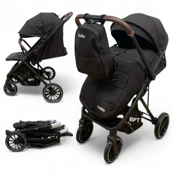 Poussette valise réversible avec cache pieds et Sac 6530 Kidilo - Bleu
