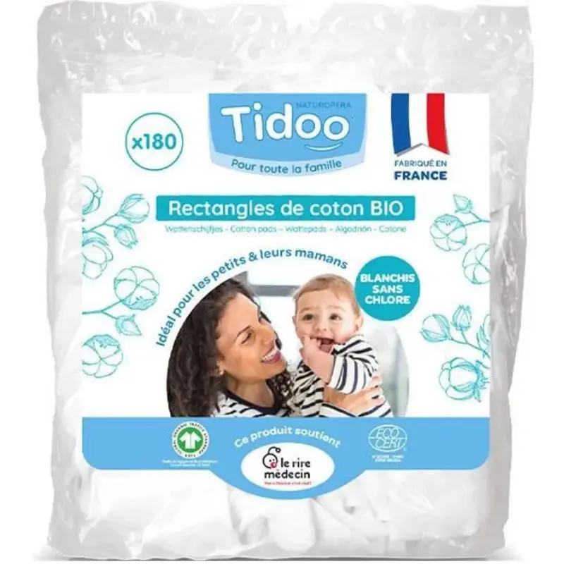 xx Rectangles de coton Bio x180 bio Tidoo