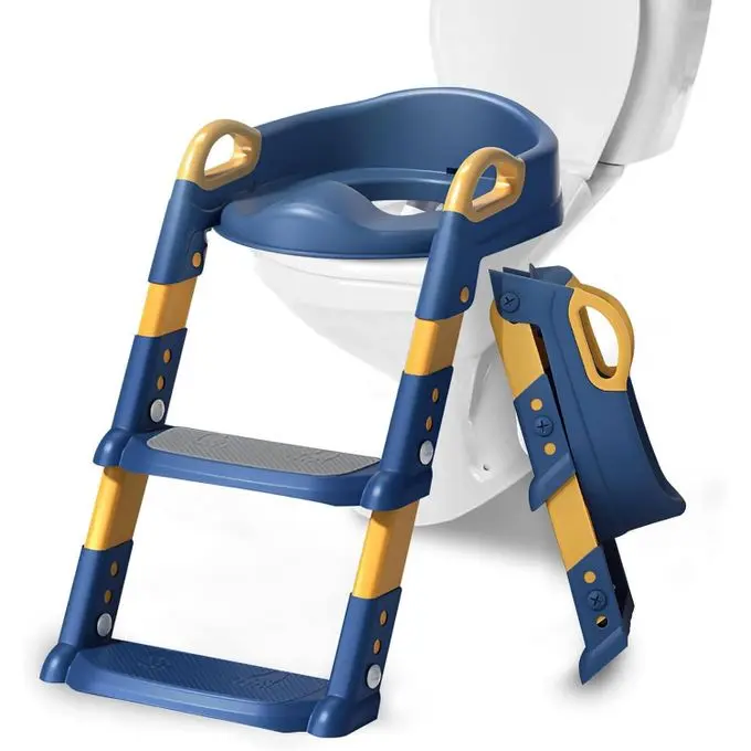 xx Réducteur de toilettes 2 en 1 avec marches, pot de toilette pour enfant, Bleu