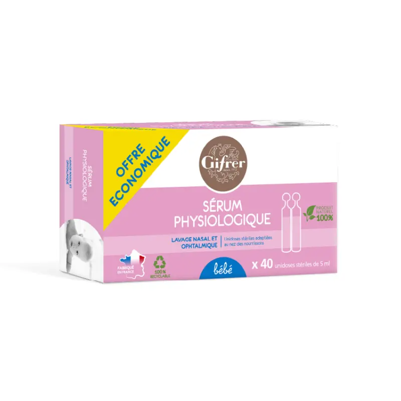 xx Sérum physiologique 5 ml – 40 unidoses Gifrer