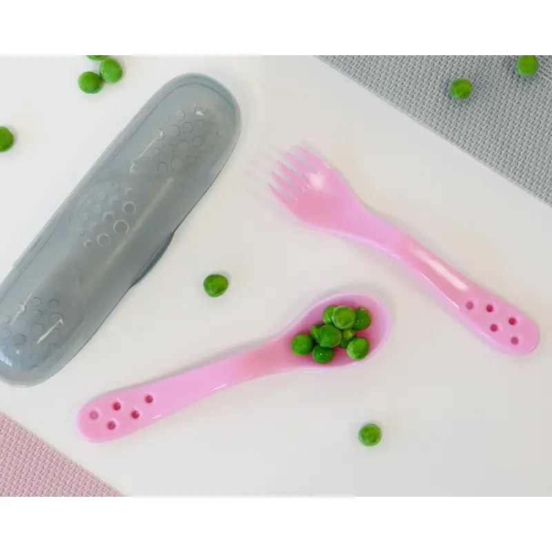 Set de 2 couverts Kiokids – coloris rose
