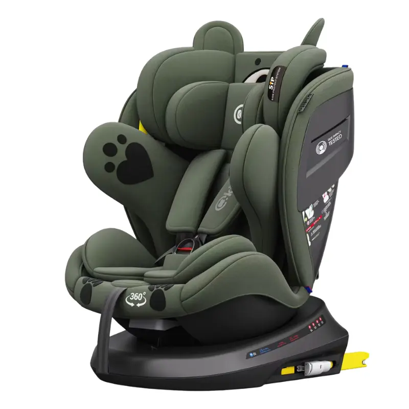 xx Siège Auto Bébé Murphy Isofix 360° Kidilo – Sécurité et Confort – Kaki
