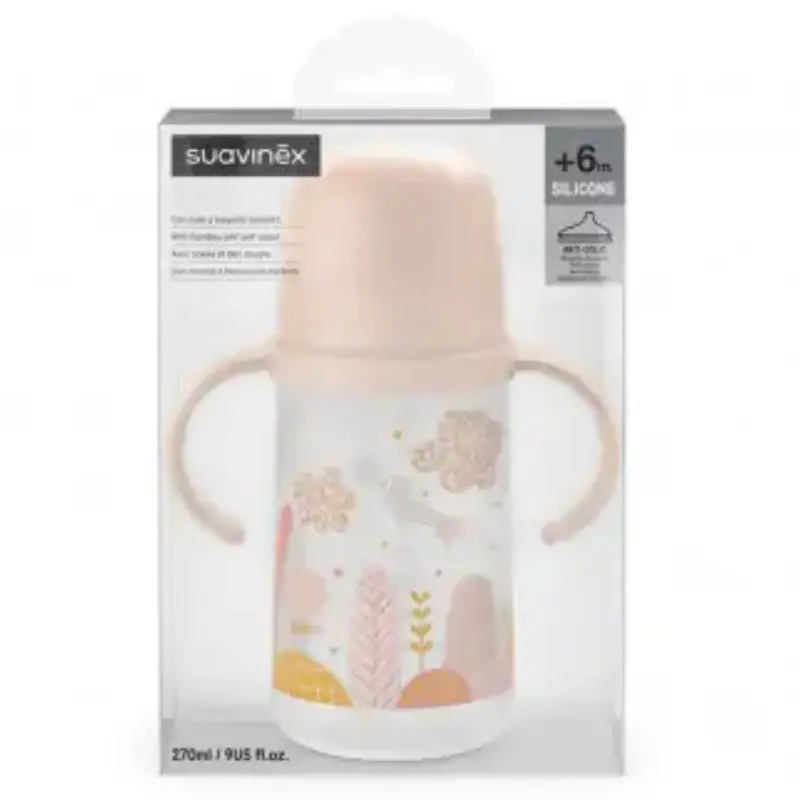 Suavinex Biberon "Dreams" Anti-fuites 6m+ avec Poignées 270ml - Rose