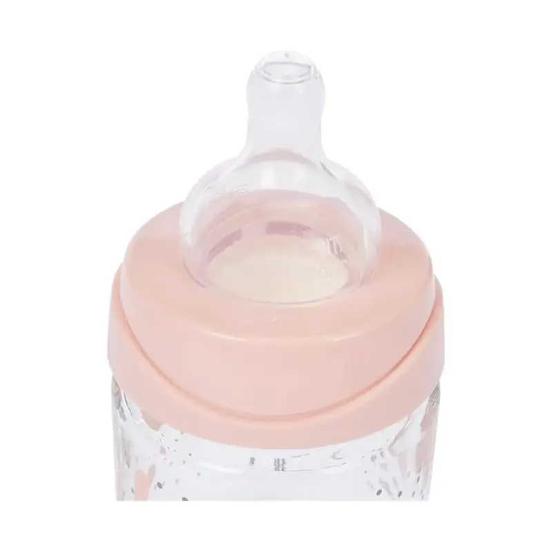 Suavinex biberon en verre débit lent 120ml rose
