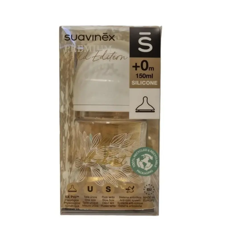 Suavinex Biberon Premium en Polyamide avec Tétine Physiologique 150ml - Blanc