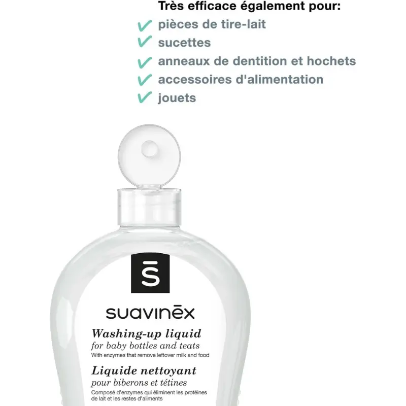 Suavinex, Liquide Vaisselle pour Biberons, Tétines et Accessoires 500ml