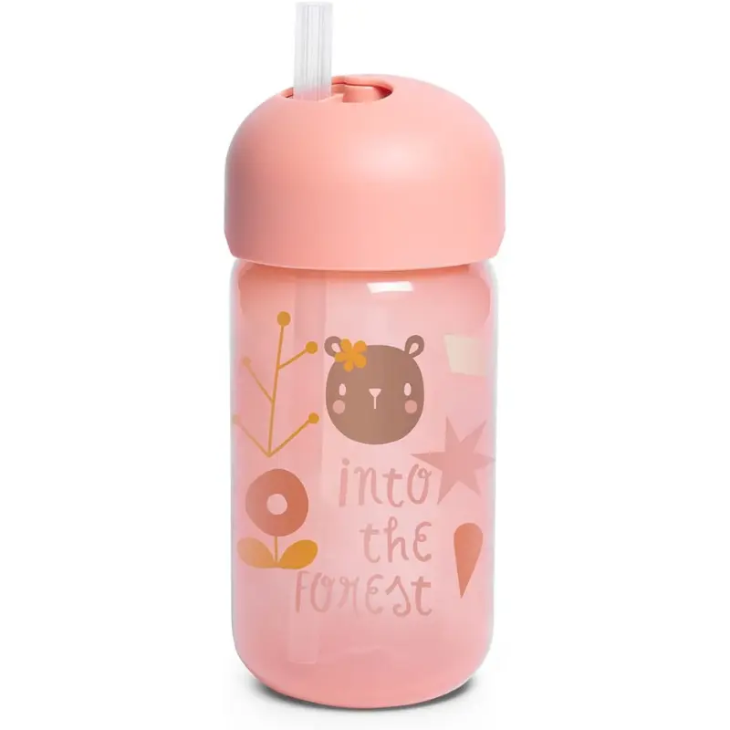 xx Suavinex Tasse avec paille 340ml - Forêt Rose