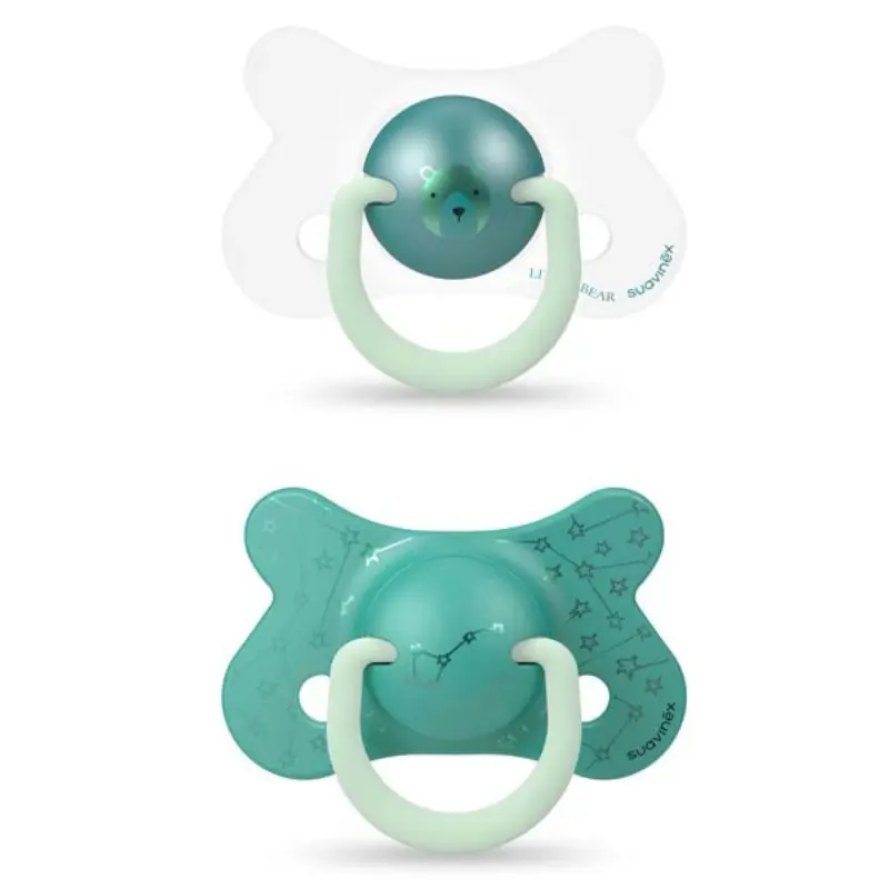 Sucette Night&Day Silicone +18 vert, ours