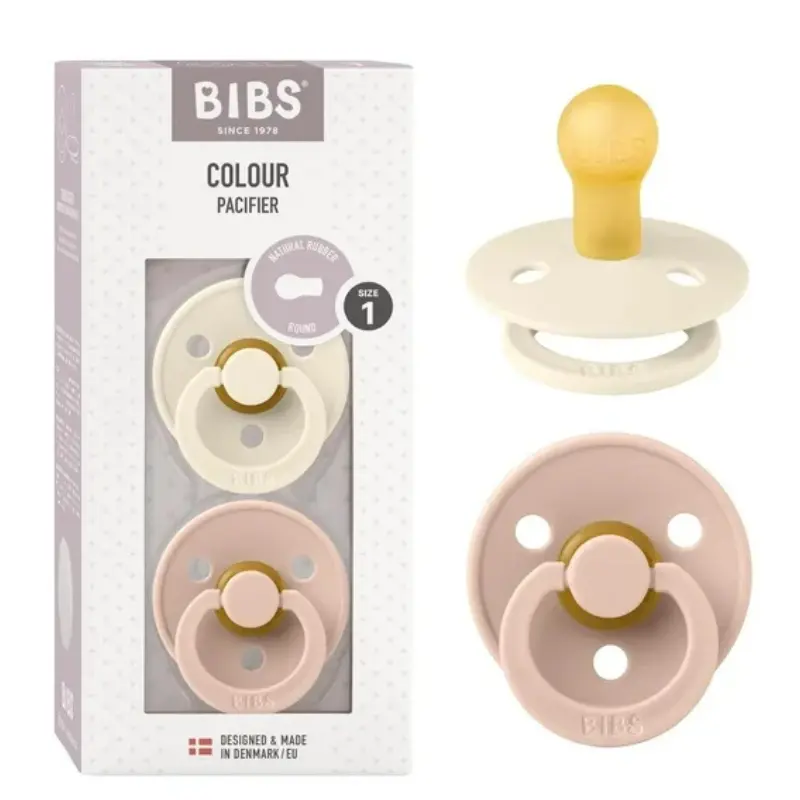xx Sucettes BIBS Color Latex - Ivoire + Blush - Lot de 2