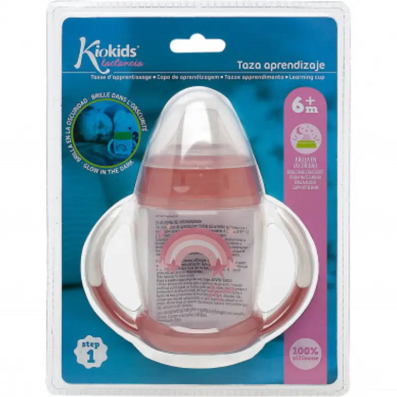 Tasse d'apprentissage Rose Étape 1 – Brille dans le noir +6 MOIS