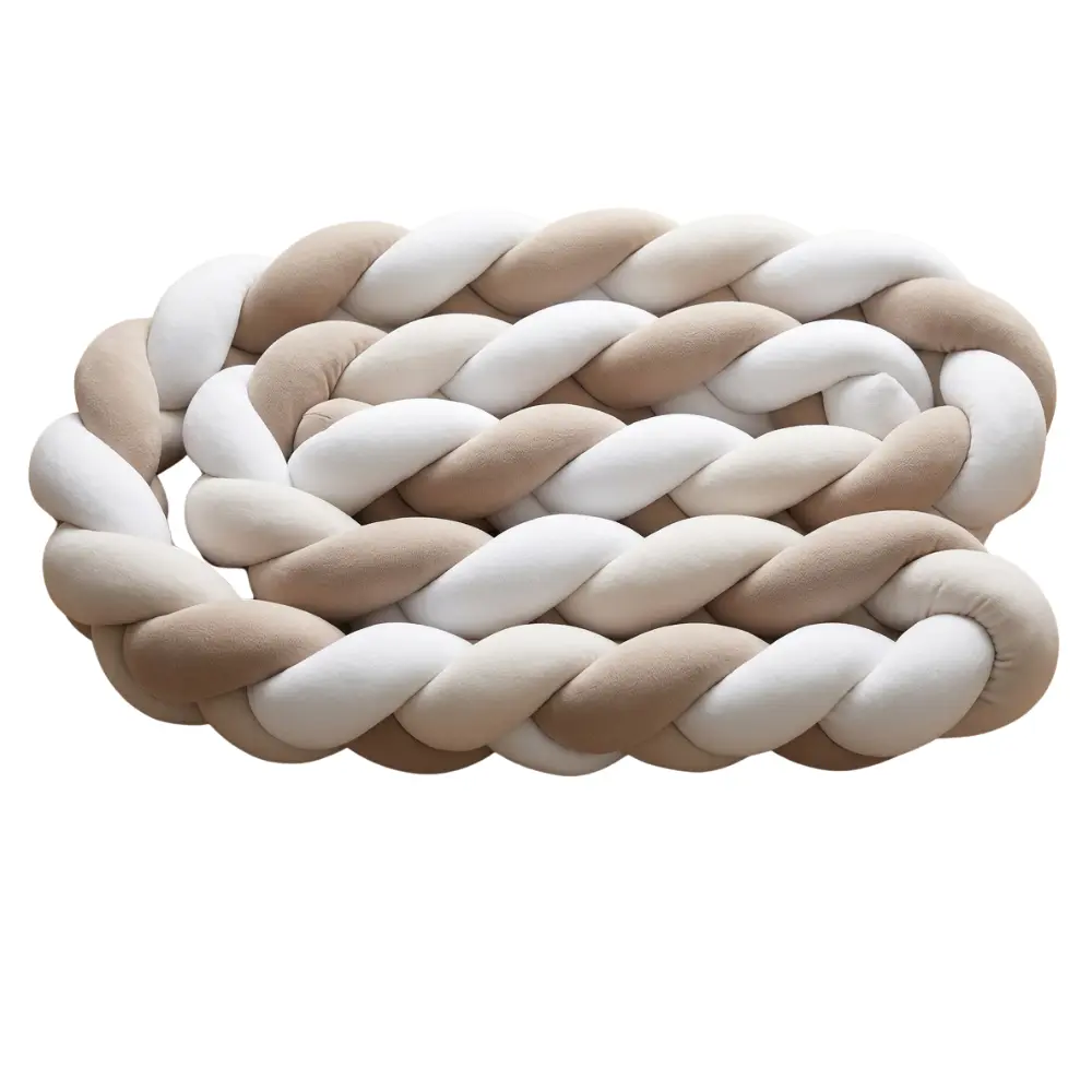 xx Tresse de Lit Bébé Beige et Blanc