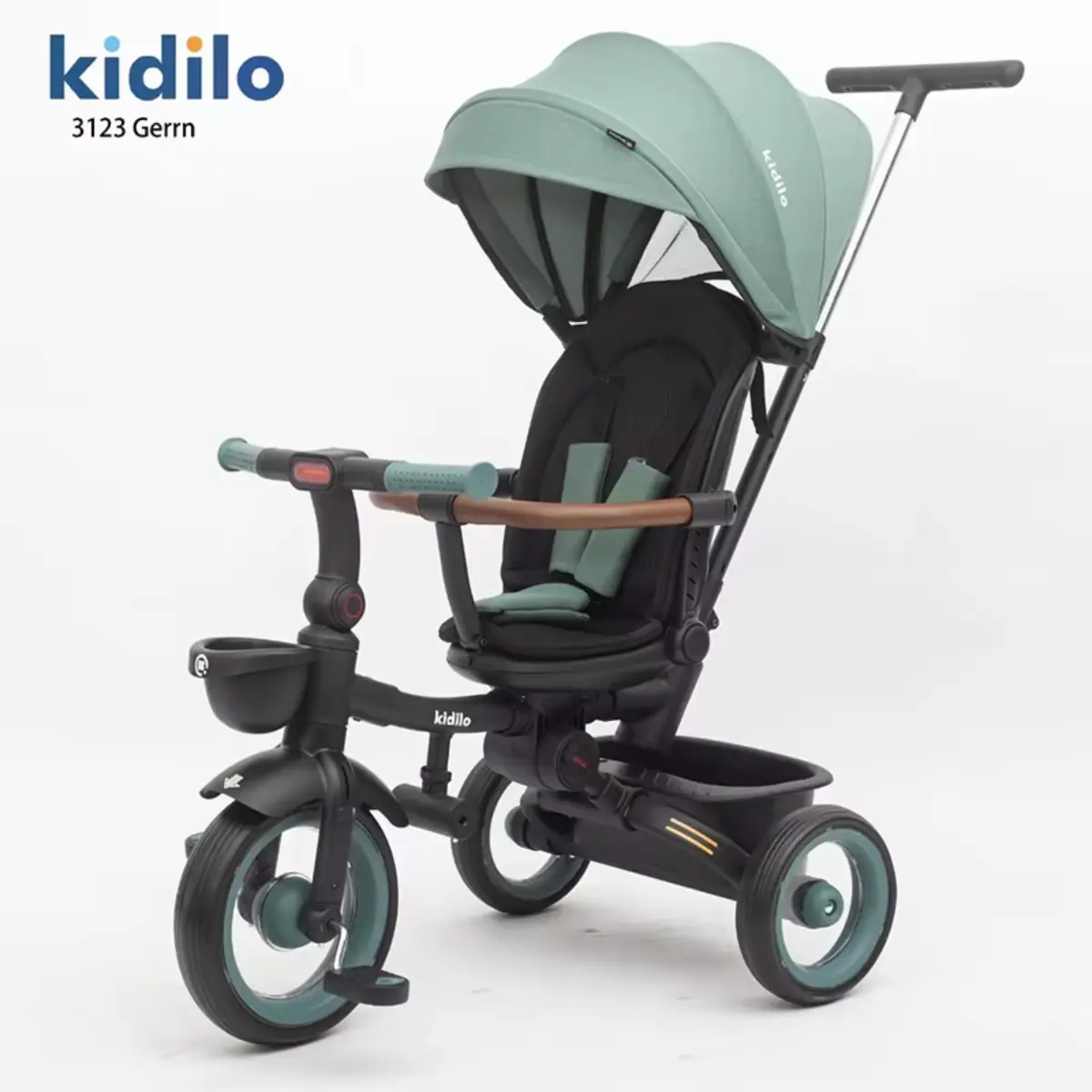 Tricycle pliable 7 en 1 pour enfants de 1 à 5 ans Vert