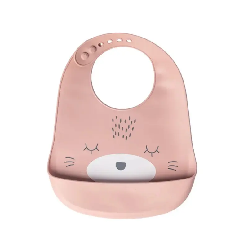 YUMMY Bavoir Chat en Silicone avec Poche 9M+